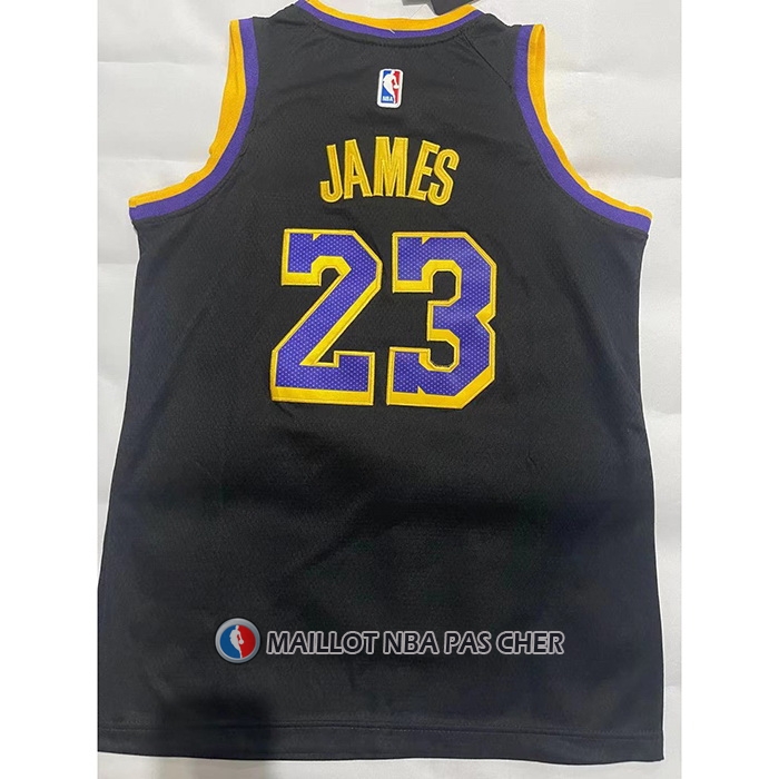Maillot Enfant Los Angeles Lakers LeBron James NO 23 Earned 2021-22 Noir